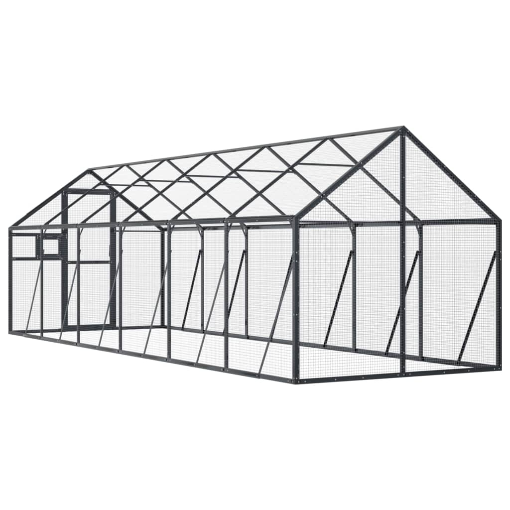 Pajarera de aluminio gris antracita 1,79x6x1,85 m