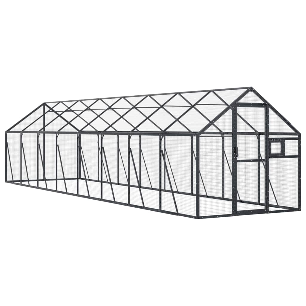 Pajarera de aluminio gris antracita 1,79x8x1,85 m