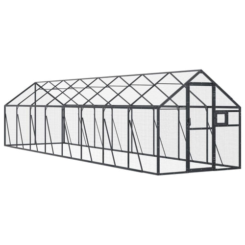 Pajarera de aluminio gris antracita 1,79x8x1,85 m