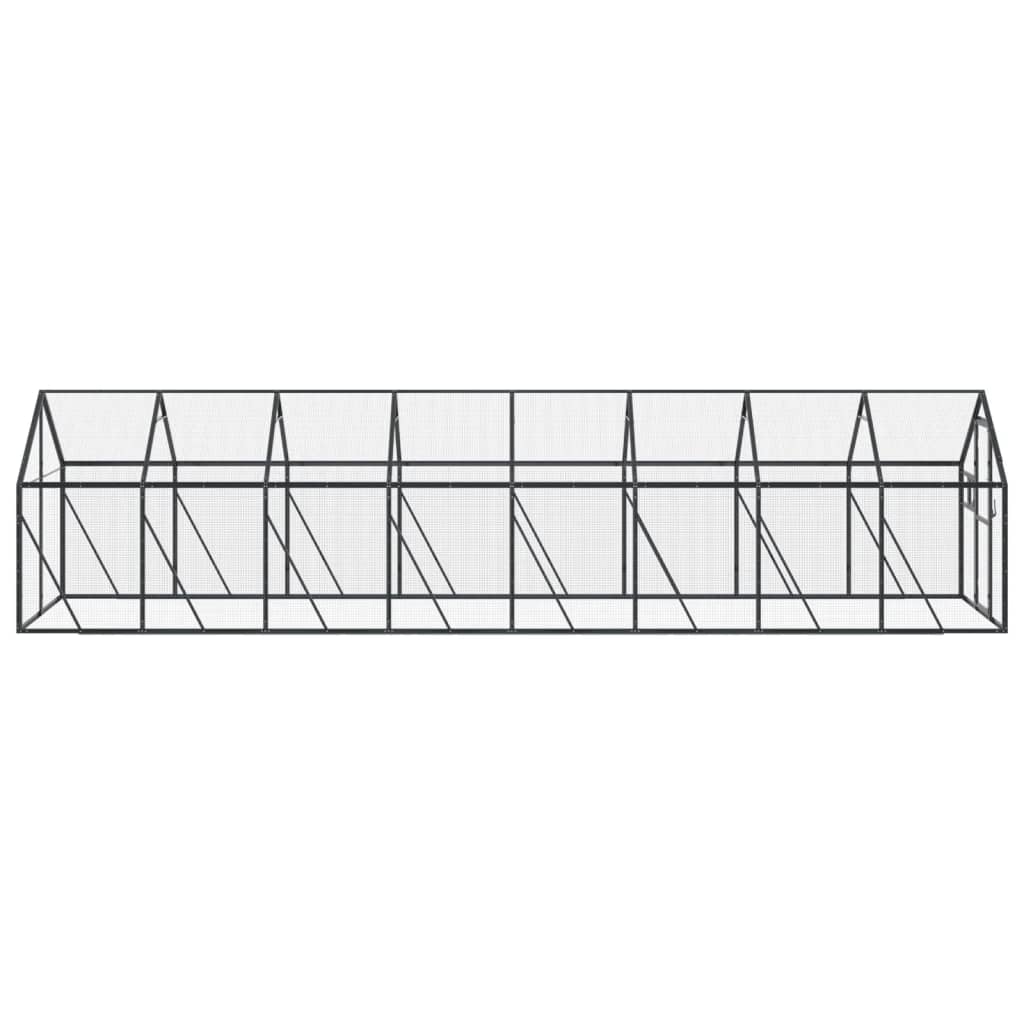Pajarera de aluminio gris antracita 1,79x8x1,85 m