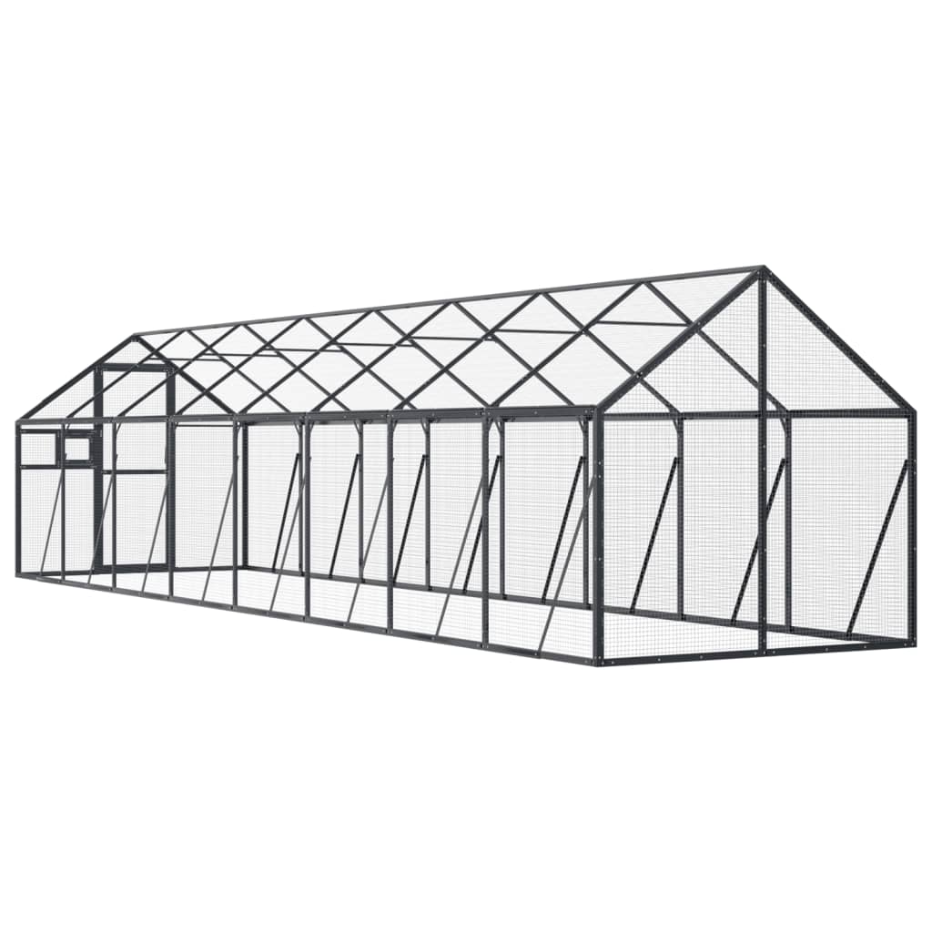 Pajarera de aluminio gris antracita 1,79x8x1,85 m