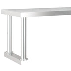 Mesa de trabajo para cocina con estante acero inox 120x60x115cm