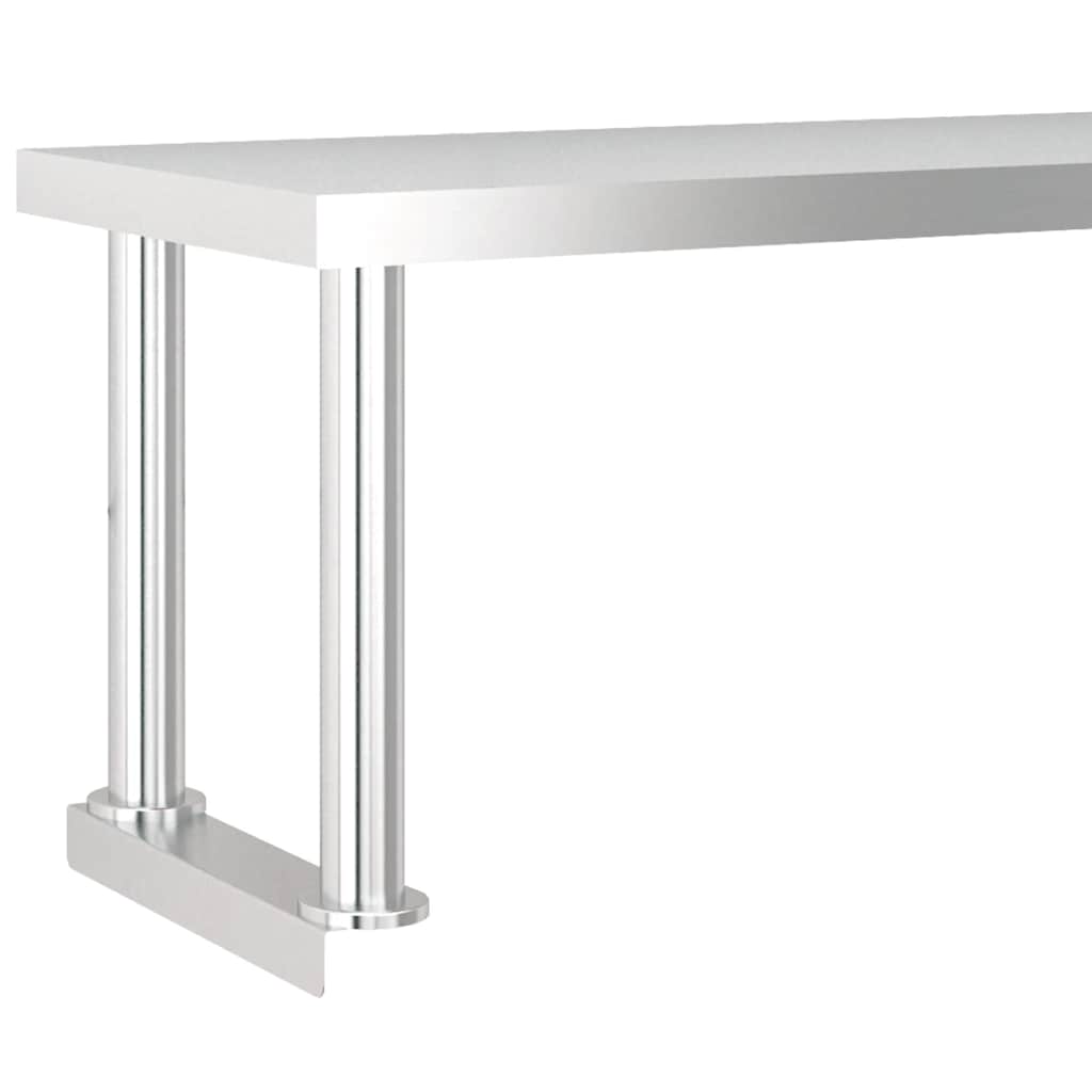 Mesa de trabajo para cocina con estante acero inox 120x60x115cm