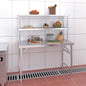 Mesa de trabajo para cocina con estante acero inox 120x60x115cm