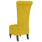 Sillón de respaldo alto con botones terciopelo amarillo