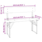 Mesa y bancos plegables de bar 3 piezas madera maciza de abeto