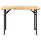 Mesa y bancos plegables de bar 3 piezas madera maciza de abeto