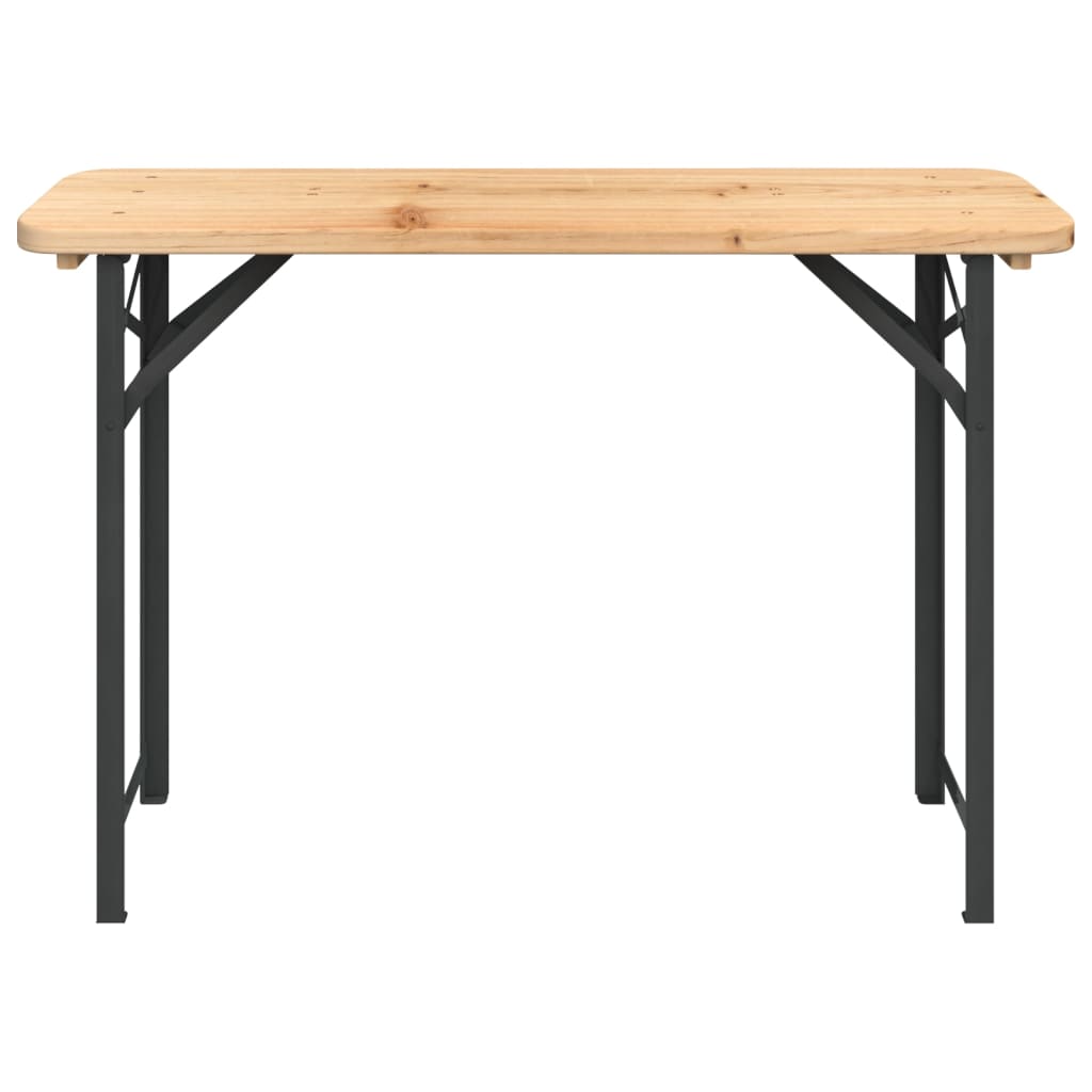 Mesa y bancos plegables de bar 3 piezas madera maciza de abeto