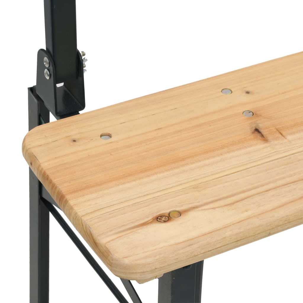 Mesa y bancos plegables de bar 3 piezas madera maciza de abeto