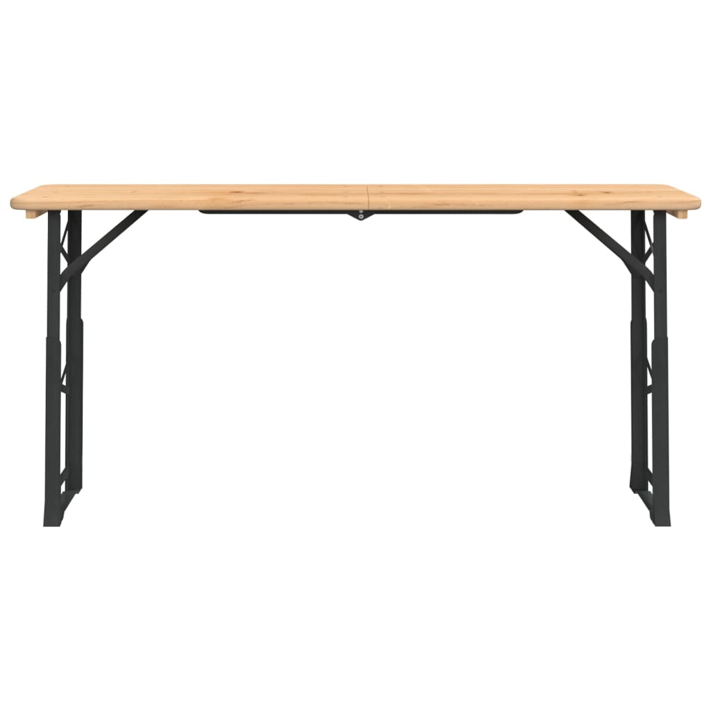 Mesa plegable de bar madera maciza abeto 170x50x75/105 cm