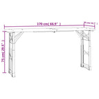 Mesa plegable de bar madera maciza abeto 170x50x75/105 cm