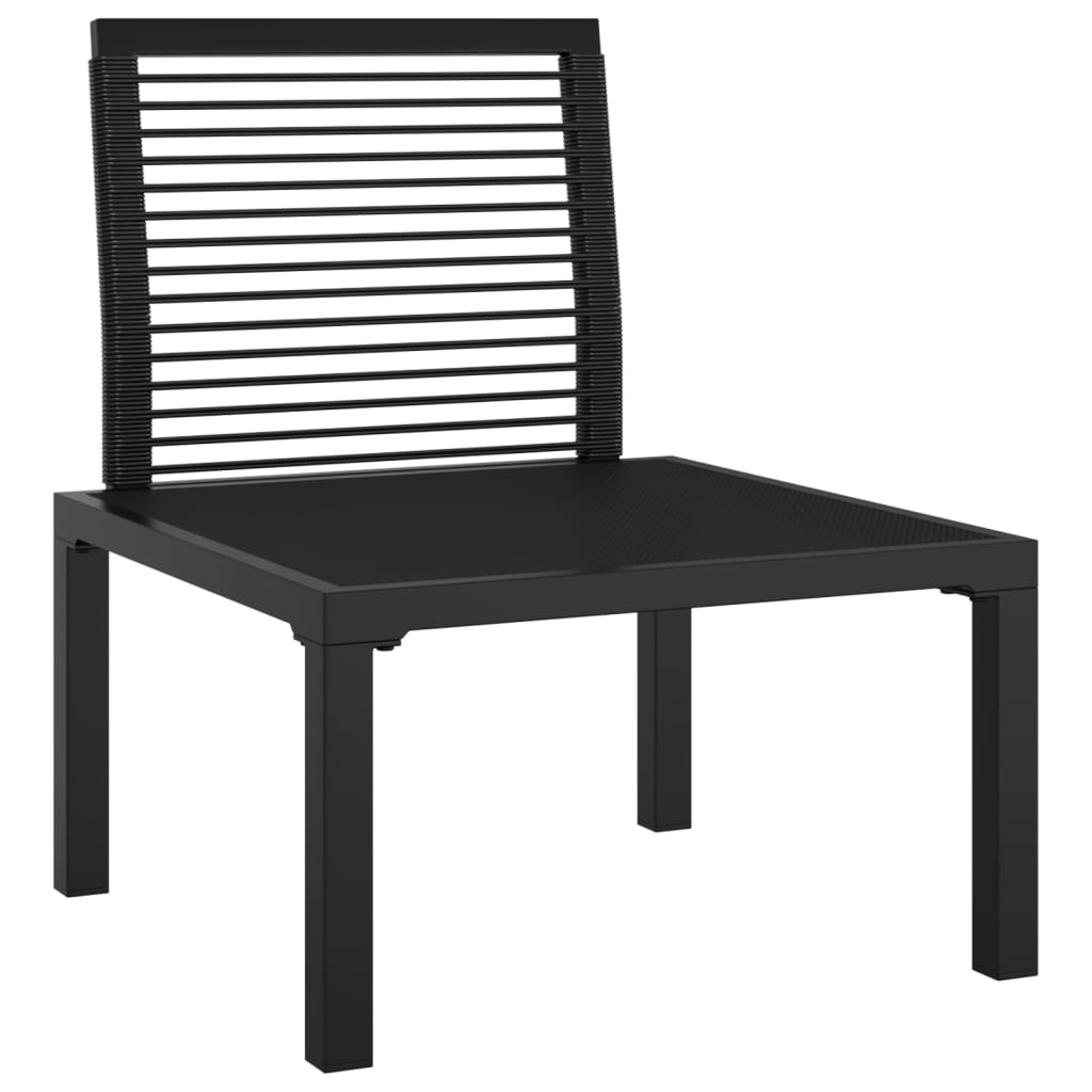 Silla de jardín con cojines ratán sintético negro y gris