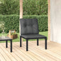 Garden armchair with synthetic rattan black and grey cushions