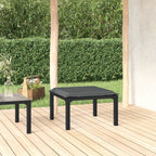 Reposapiés de jardín con cojín ratán sintético negro y gris
