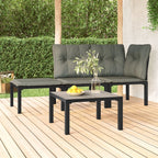 Mesa de centro de jardín DPC y acero gris 55x55x31 cm
