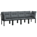 Set de muebles de jardín 4 piezas ratán sintético negro y gris