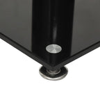 Soportes altavoces 2 ud vidrio templado negro y plata 3 pilares