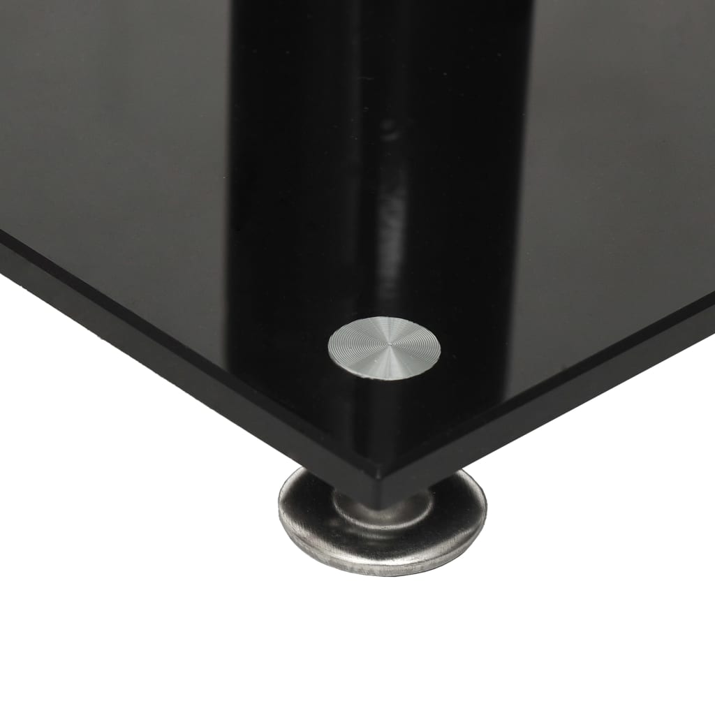 Soportes altavoces 2 ud vidrio templado negro y plata 3 pilares