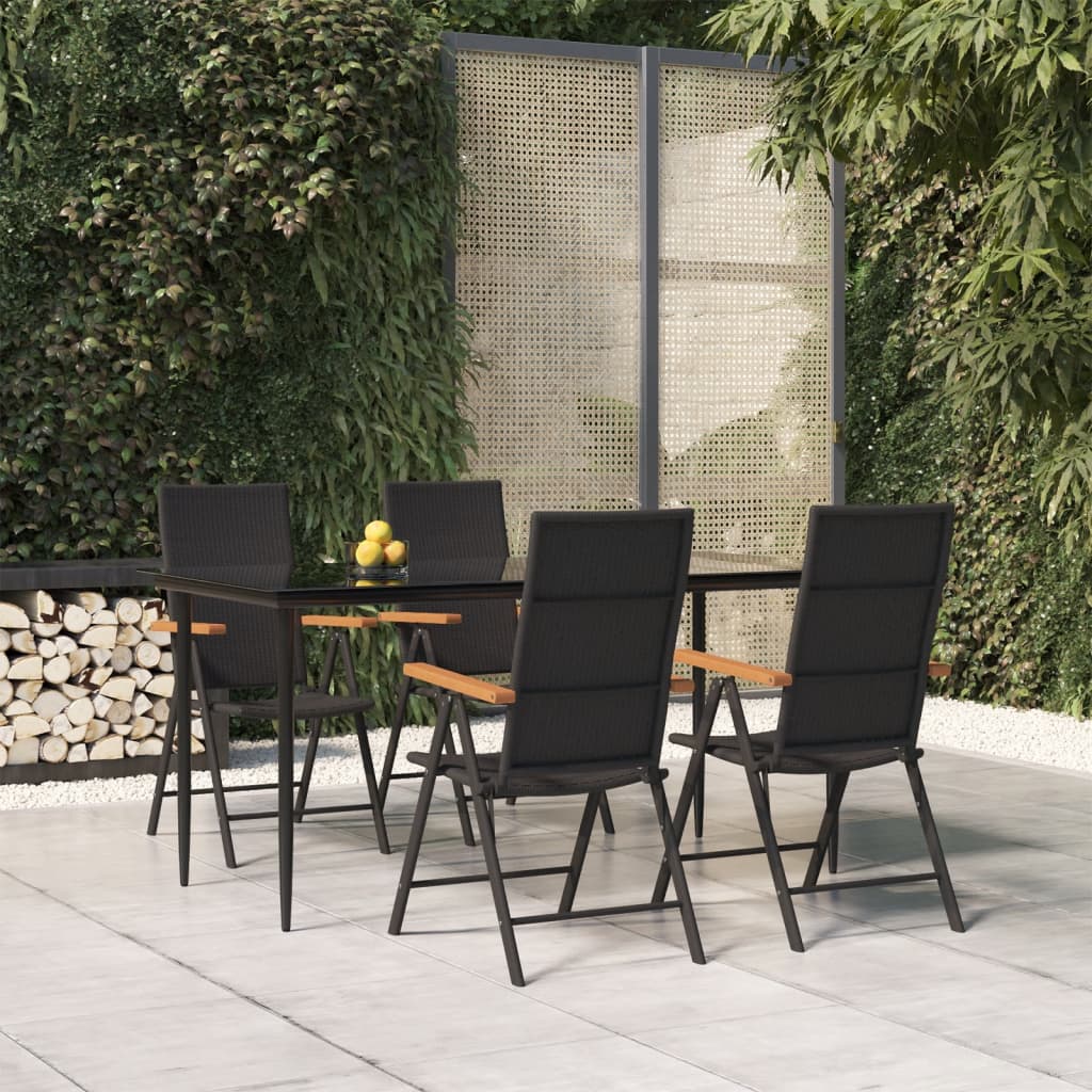 3067729 5 Piece Garden Dining Set Black (147875+2x46548)