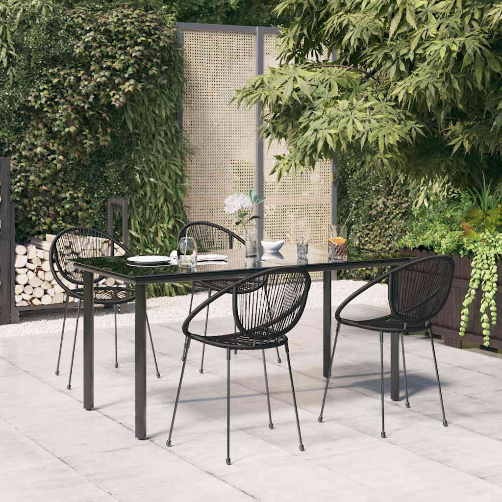 Juego de comedor de jardín 5 piezas negro