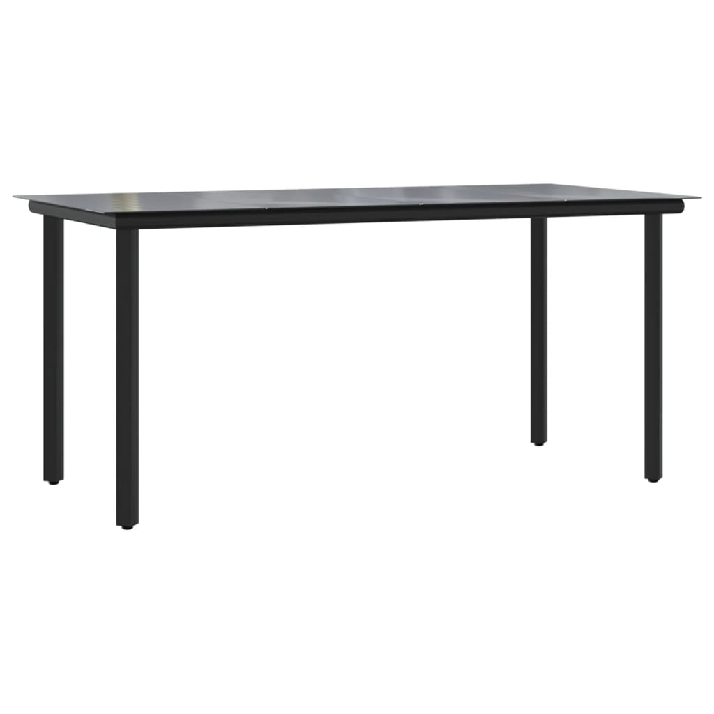 Juego de comedor jardín 5 pzas acero y cuerda de algodón negro