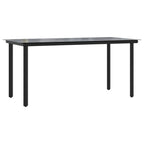Juego de comedor jardín 5 pzas acero y cuerda de algodón negro