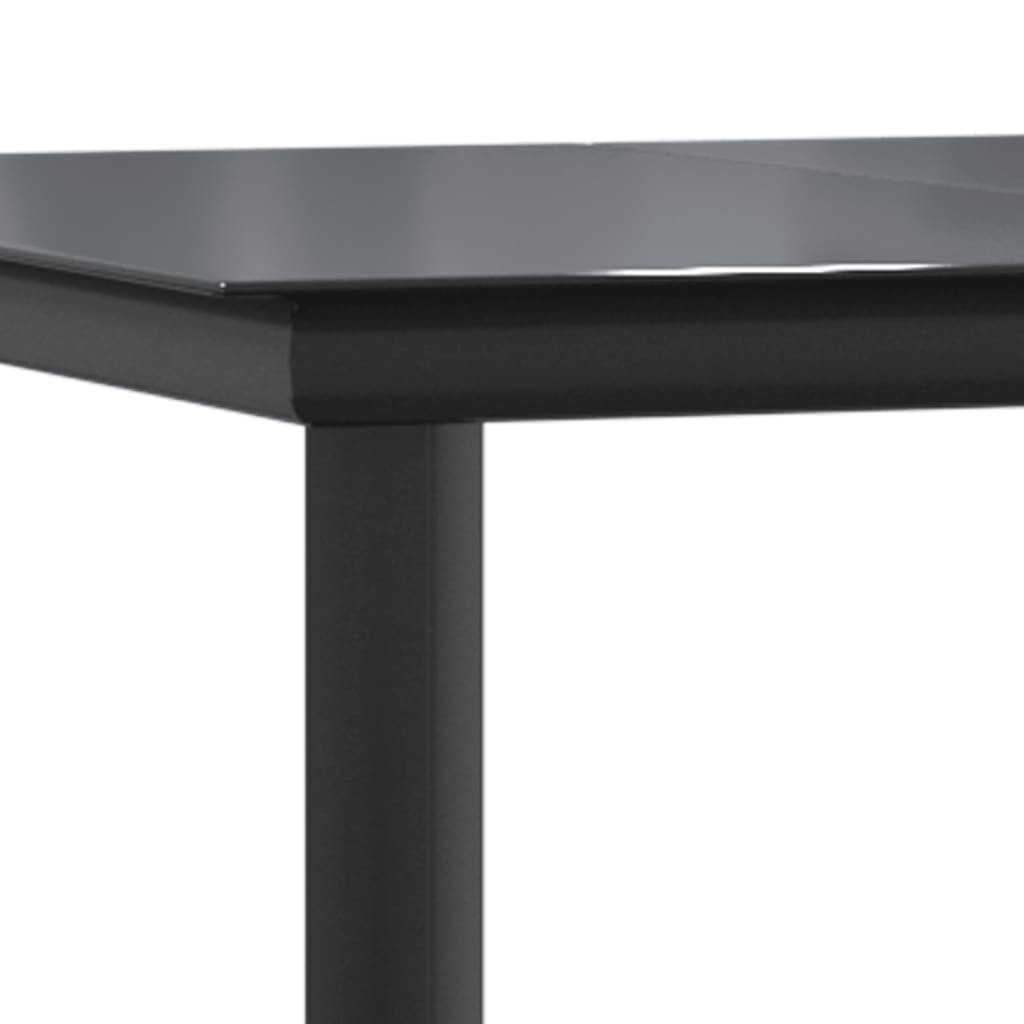 Juego de comedor jardín 5 pzas acero y cuerda de algodón negro