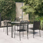 Juego de comedor jardín 5 pzas acero y cuerda de algodón negro