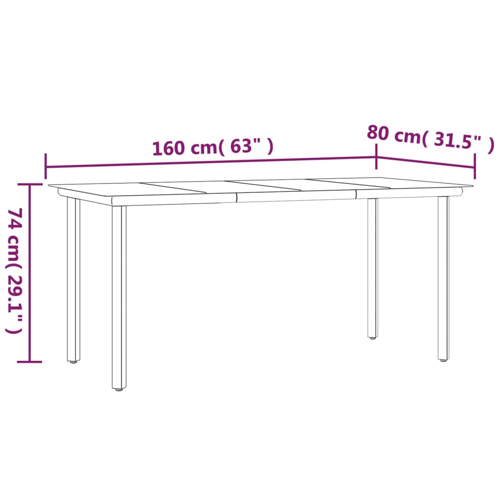 Juego de comedor para jardín 5 piezas con cojines gris y negro