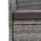 Juego de comedor de jardín 7 piezas con cojines gris y negro