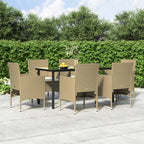Juego de comedor de jardín 7 piezas aluminio fundido blanco