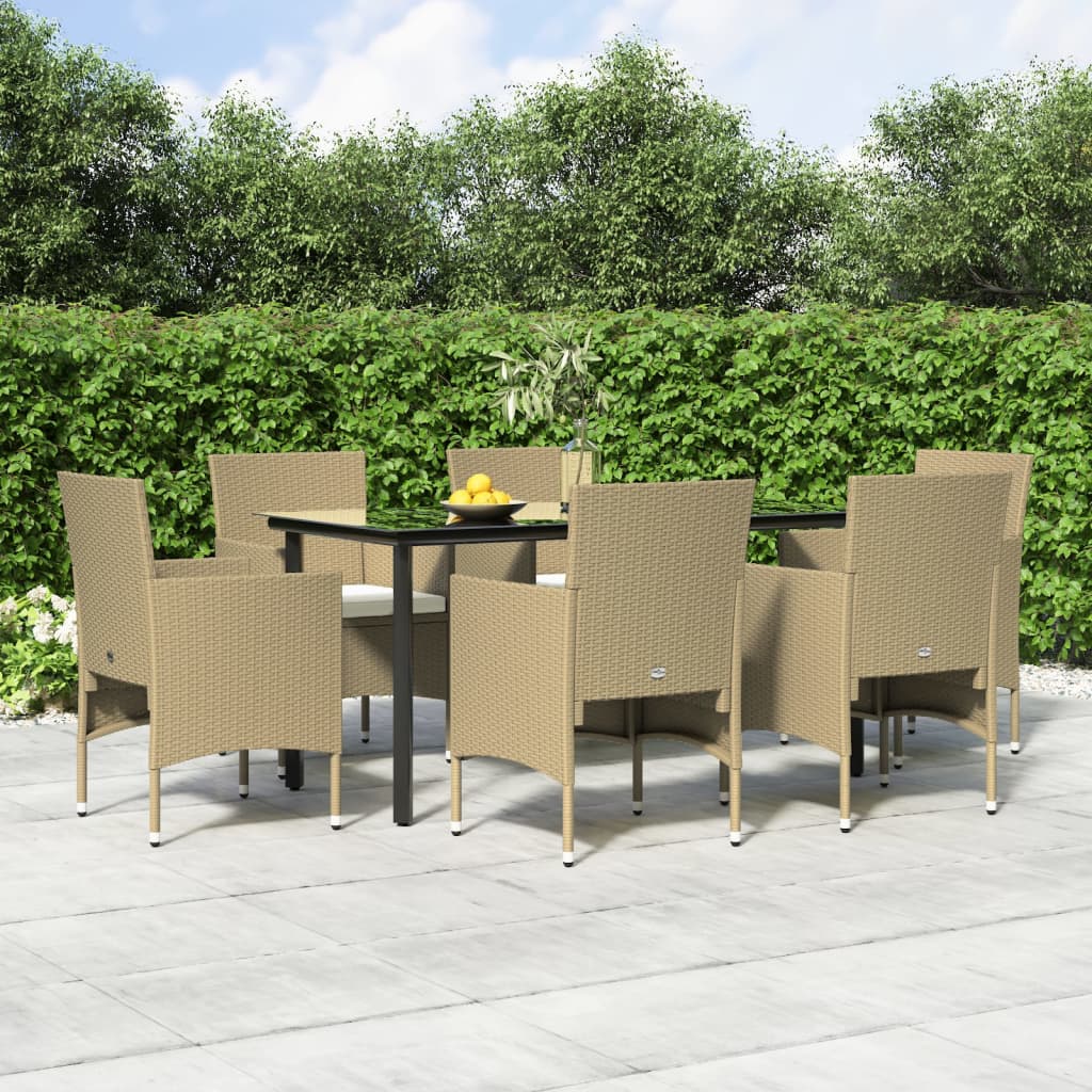 Juego de comedor de jardín 7 piezas aluminio fundido blanco