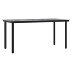 Juego de comedor de jardín 5 piezas con cojines marrón y negro