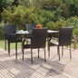 Conjunto de sala de jantar de jardim 3 peças com almofadas preto
