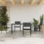 Juego comedor de jardín 3 piezas ratán sintético gris