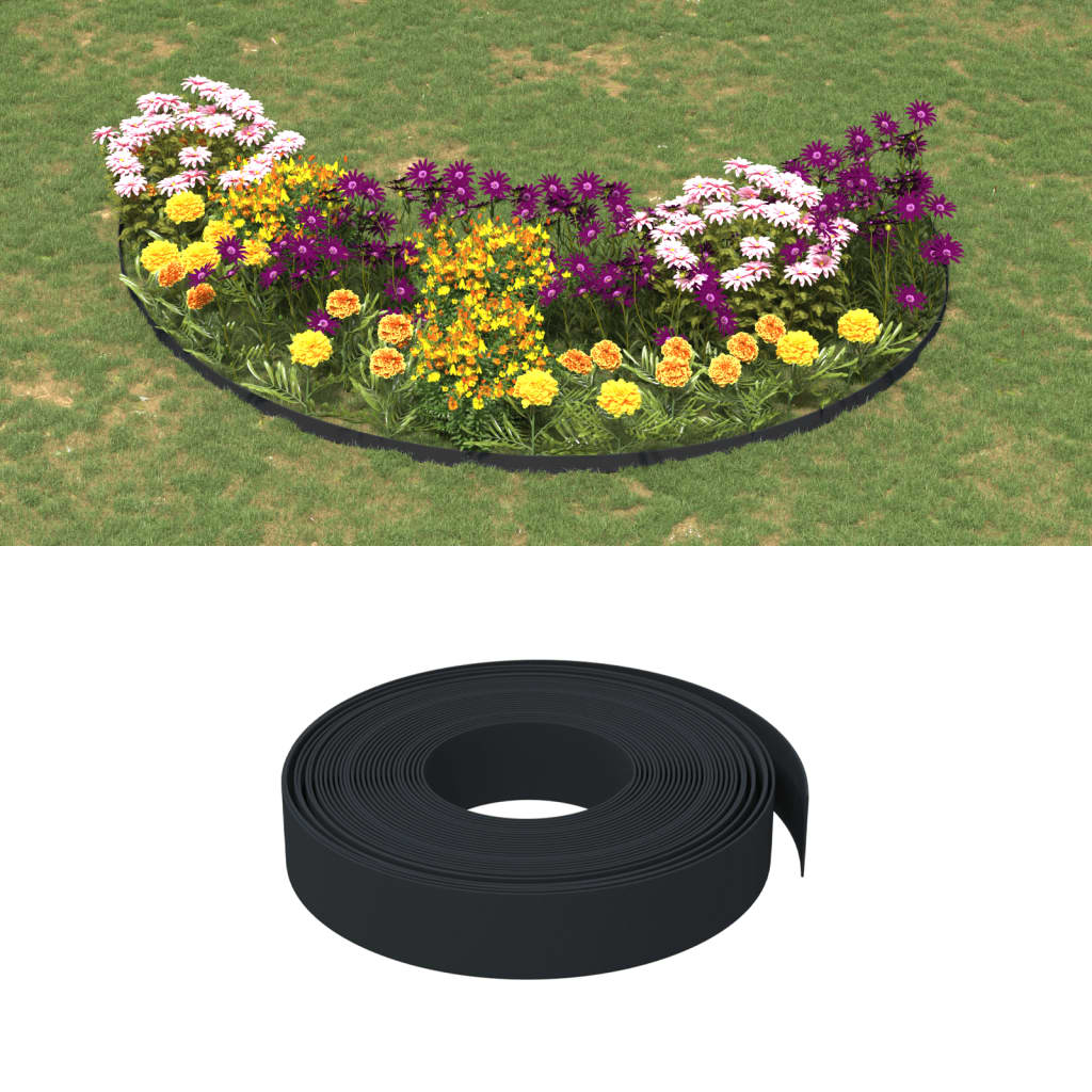 Gray polyethylene garden edging 10 m 10 cm