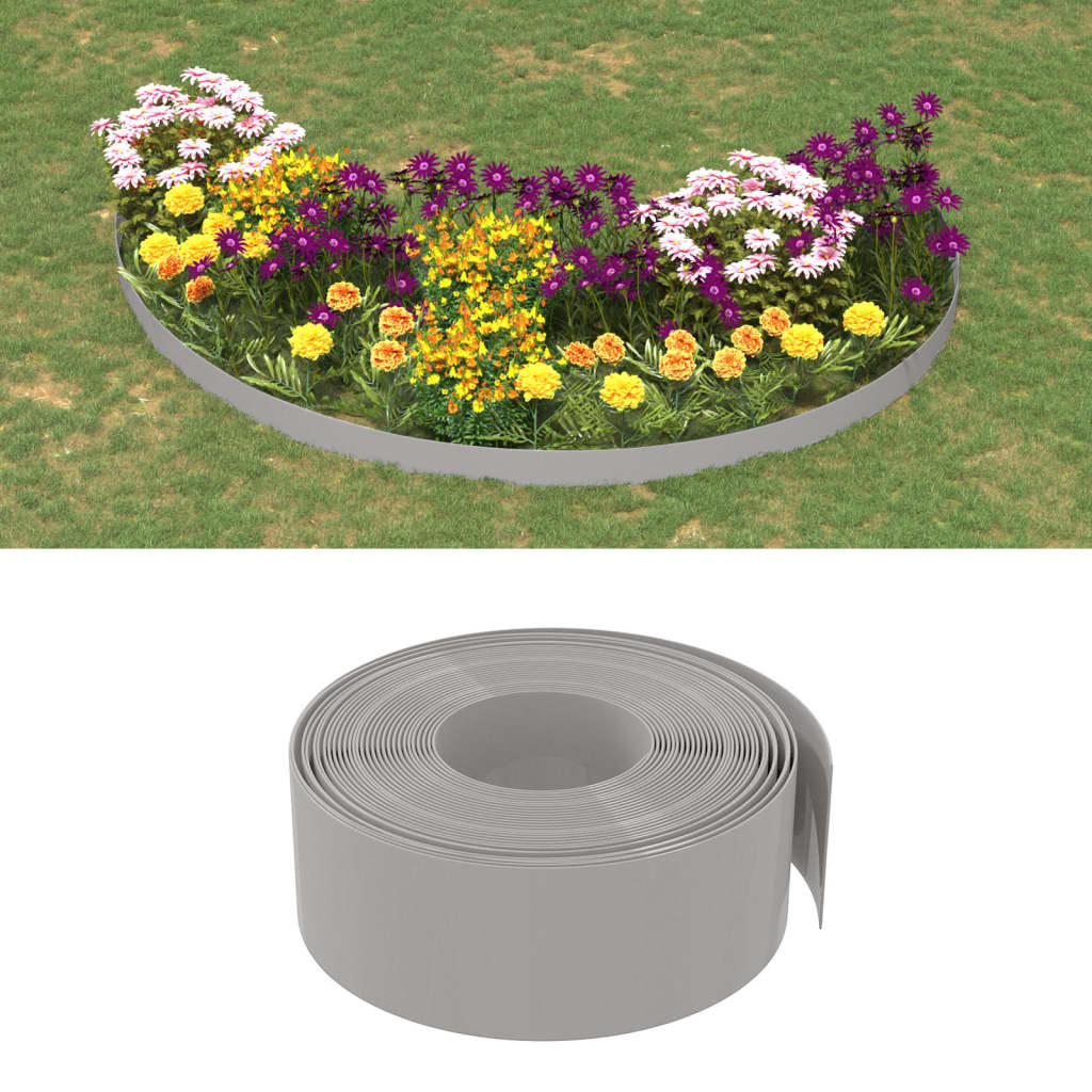 Gray polyethylene garden edging 10 m 10 cm