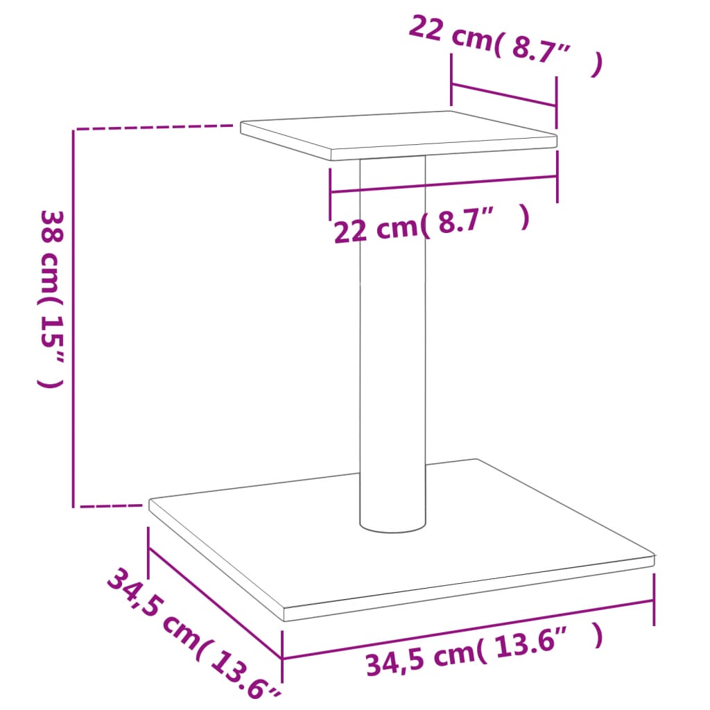 Poste rascador para gatos con plataforma color crema 38 cm