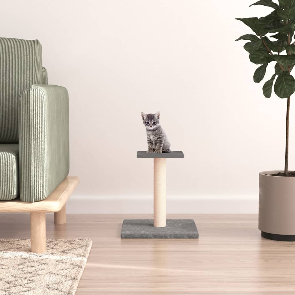 Poste rascador para gatos con plataforma color crema 38 cm