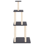 Rascador para gatos con postes de sisal gris oscuro 149 cm