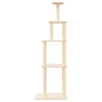 Rascador para gatos con postes de sisal color crema 183 cm