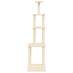 Rascador para gatos con postes de sisal color crema 183 cm