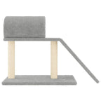 Rascador para gatos con túnel y escalera gris claro 55,5 cm