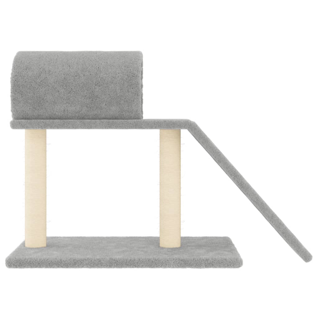 Rascador para gatos con túnel y escalera gris claro 55,5 cm