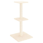 Rascador para gatos con postes de sisal color crema 73 cm