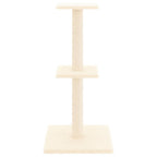 Rascador para gatos con postes de sisal color crema 73 cm