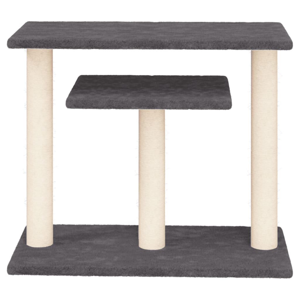 Postes rascadores para gatos con plataformas gris oscuro 62,5cm