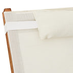 Mecedora de textileno blanco y madera maciza de álamo