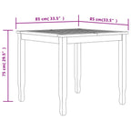 Juego de comedor para jardín 3 pzas madera maciza de teca