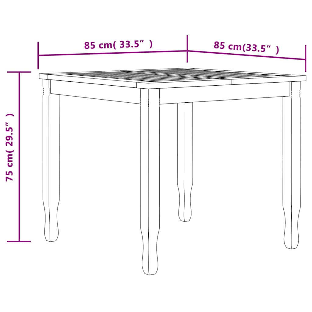 Juego de comedor para jardín 5 piezas madera maciza de teca